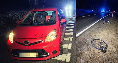 Auto uderzyło w rowerzystę. Wypadek pod Krągami-51676