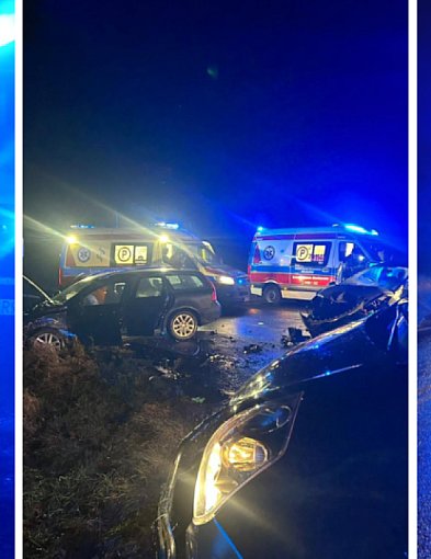 Zderzenie dwóch aut na DW171. Kobieta i dziecko trafili do szpitala.-51411