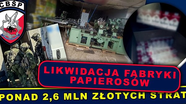 Służby zlikwidowały fabrykę nielegalnych papierosów. 
