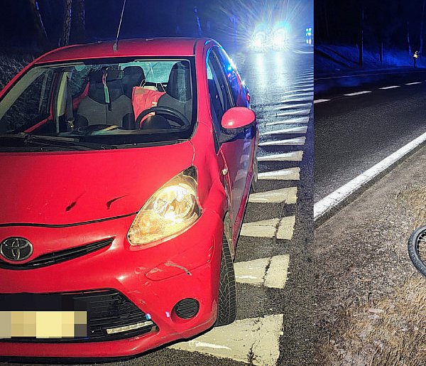 Auto uderzyło w rowerzystę. Wypadek pod Krągami-51676
