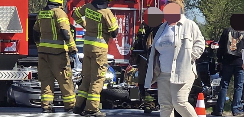 Wypadek na DK20. Motocyklista poszkodowany