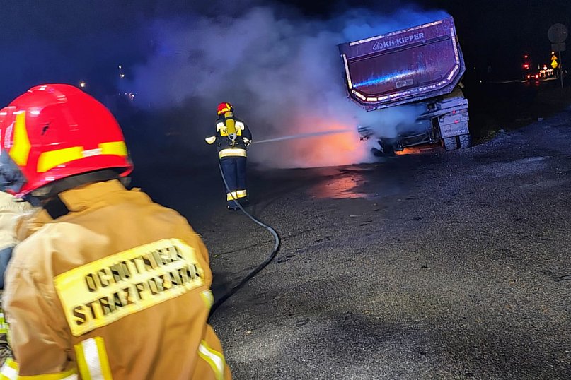 Pożar ciężarówki przy „Sokolniku”