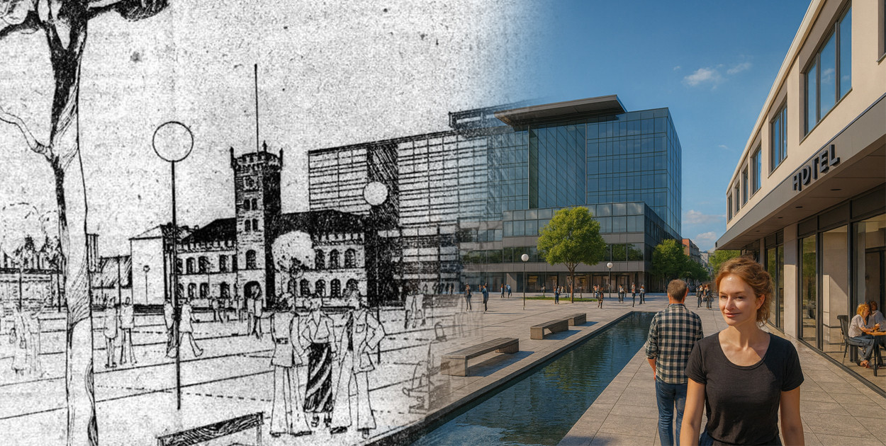 archiwum / Archiwalna wizja centrum Szczecinka z lat 70 – alternatywna historia miasta.