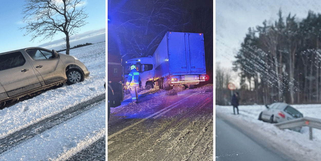 fot. Zima w Szczecinku komplikuje sytuację na drogach. Kierowcy muszą uważać.