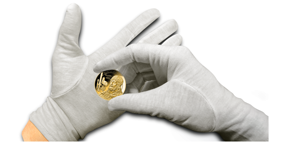 Profesjonalne akcesoria numizmatyczne - rękawiczki do srebrnych i złotych monet