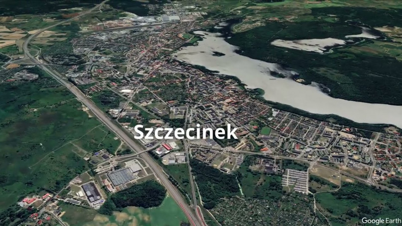 Wizualizacja przebiegu S11 na odcinku Bobolice - Szczecinek